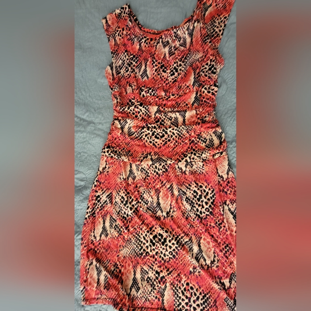 Fitted snake print dress size 10